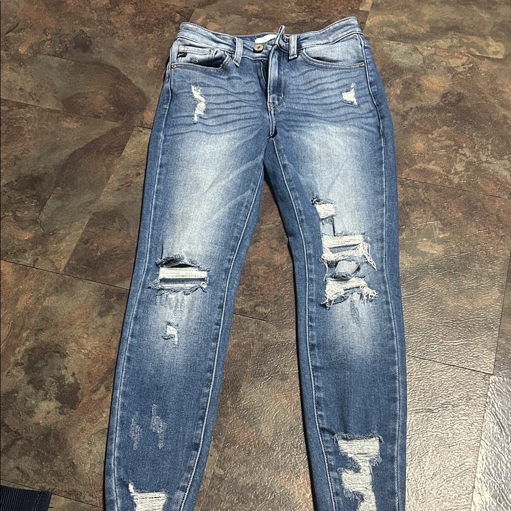 KanCan Ripped Blue Skinny Jeans